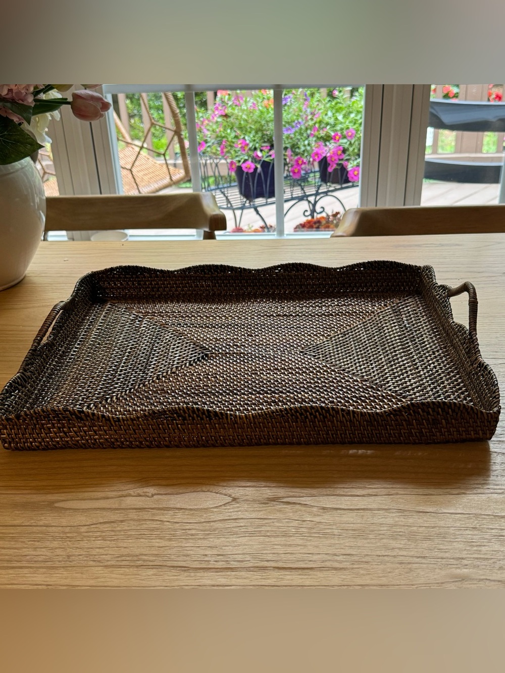 Scallop Rectangular Tray With Handles - Picture 8 of 14